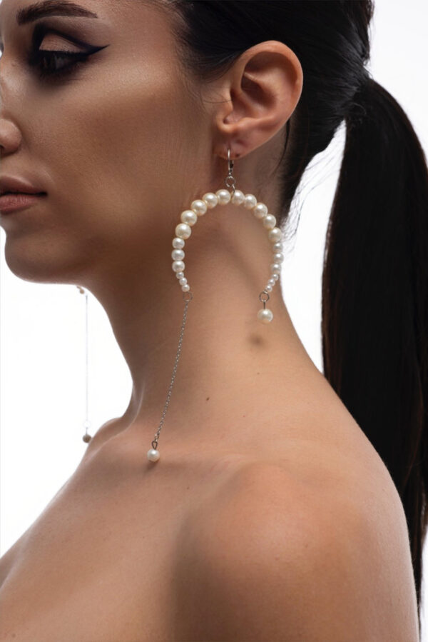 Lunar Glass Pearl Big Earring 02 - Image 3