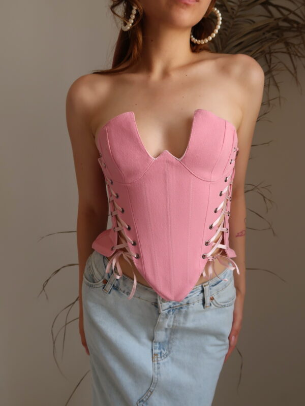 Rosalinda Pink Corset - Image 9