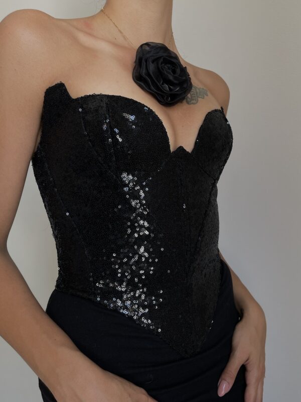 Desert Rose Deep Black Corset - Image 5