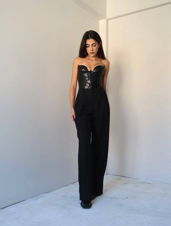 Hollywood Classy Black Wide Leg Trousers - Image 2