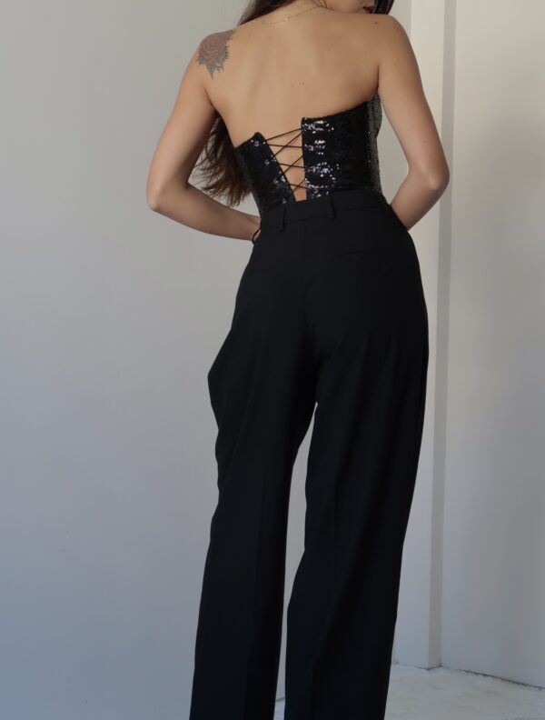 Hollywood Classy Black Wide Leg Trousers - Image 3