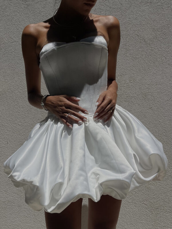 Custom Design White After Party Balloon Dress - Image 5