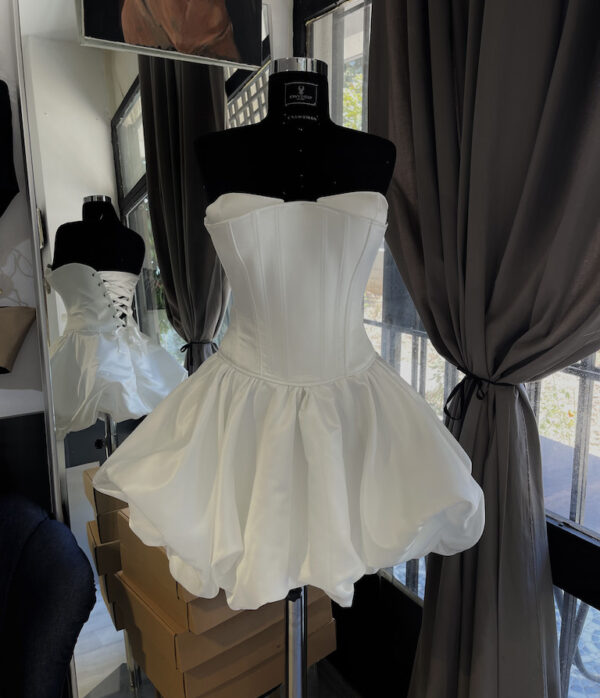 Custom Design White After Party Balloon Dress