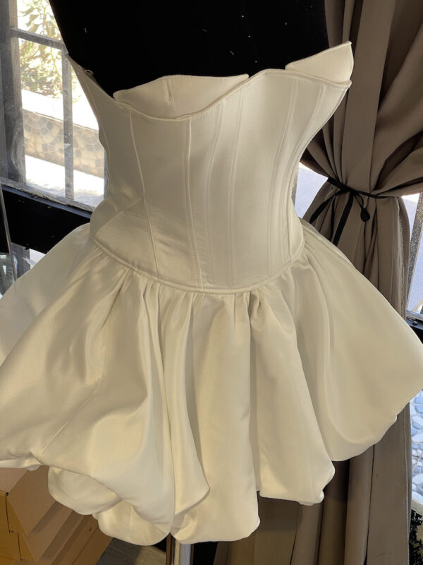 Custom Design White After Party Balloon Dress - Image 6