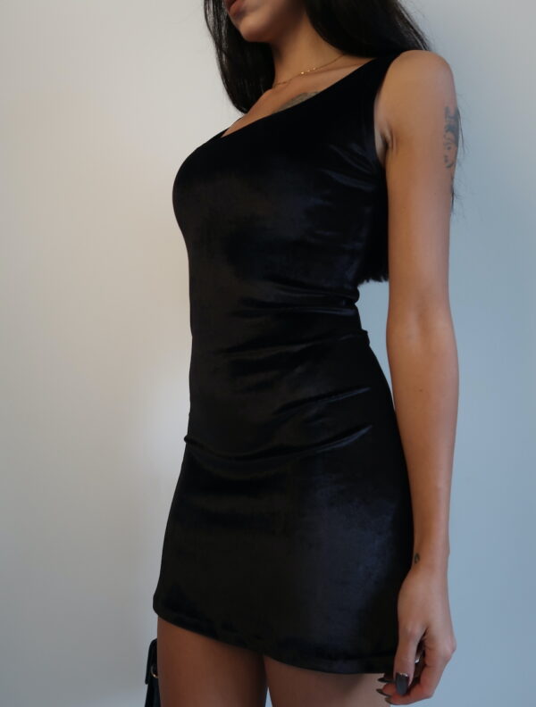 Marigold Velvet Black Mini Dress - Image 5