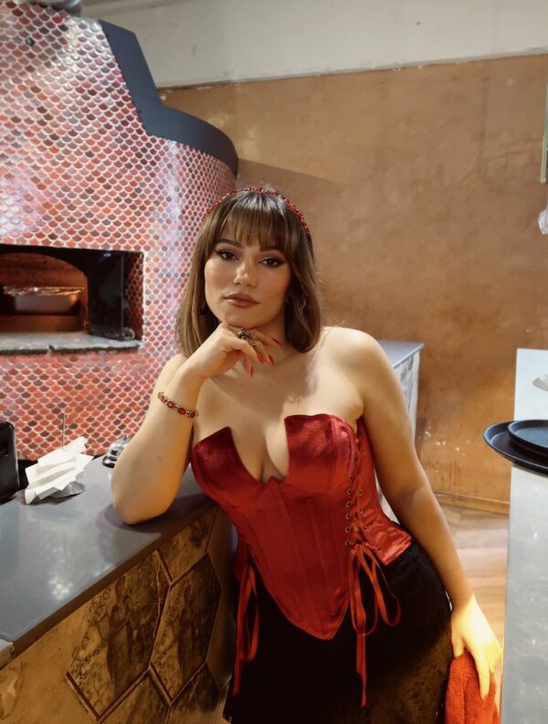 I’m Ready - Rosalinda Burgundy Velvet Corset - Image 2