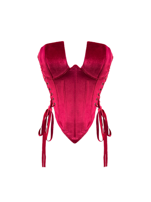 I’m Ready - Rosalinda Burgundy Velvet Corset